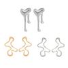 1 Pair Women Earrings Liquid Magma Metal Heart Drop Earrings Geometric Irregular Pleated Earrings Fashion Accessories