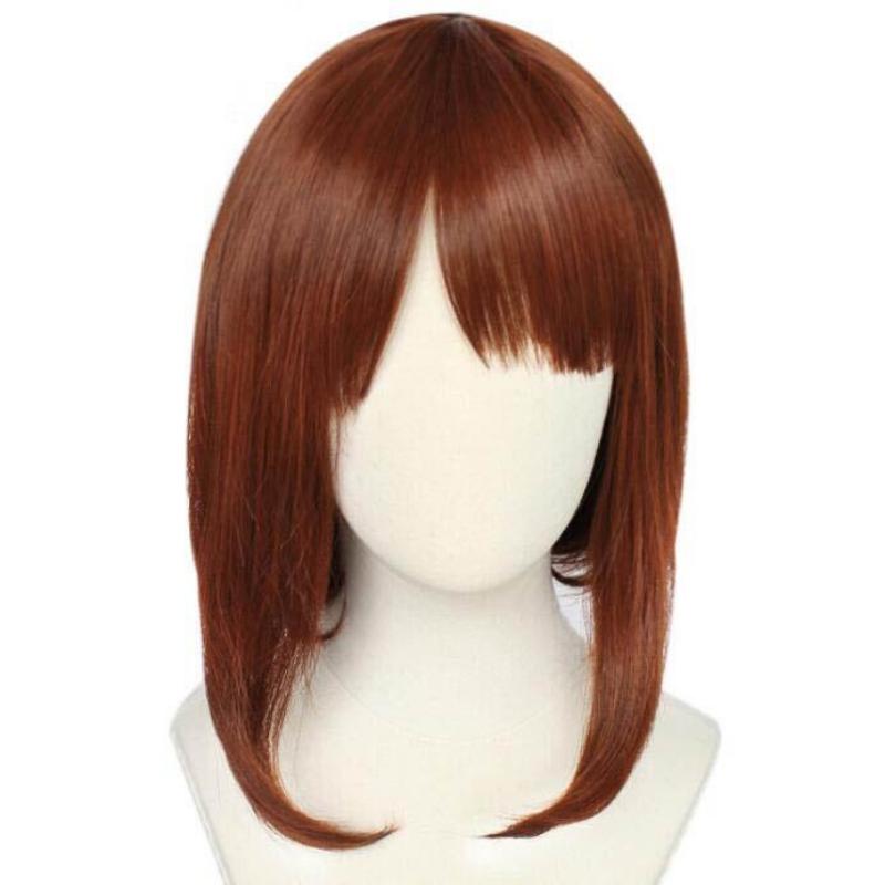 Аниме Мой Герой Академия Очако Урарака Короткий Коричневый Боб Термостойкий Косплей Костюм Парик