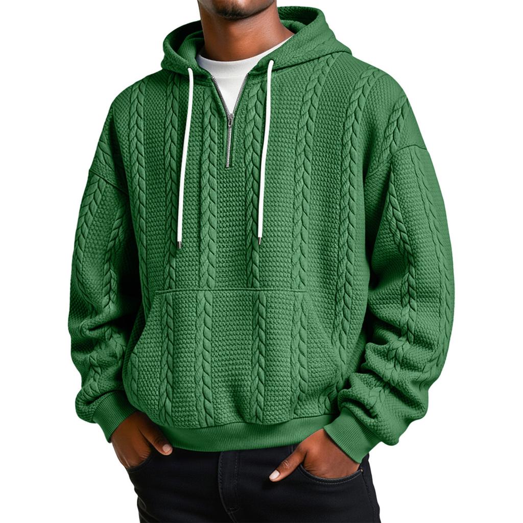 Мужская Повседневная Принт Половина Молнии Капюшон Худи