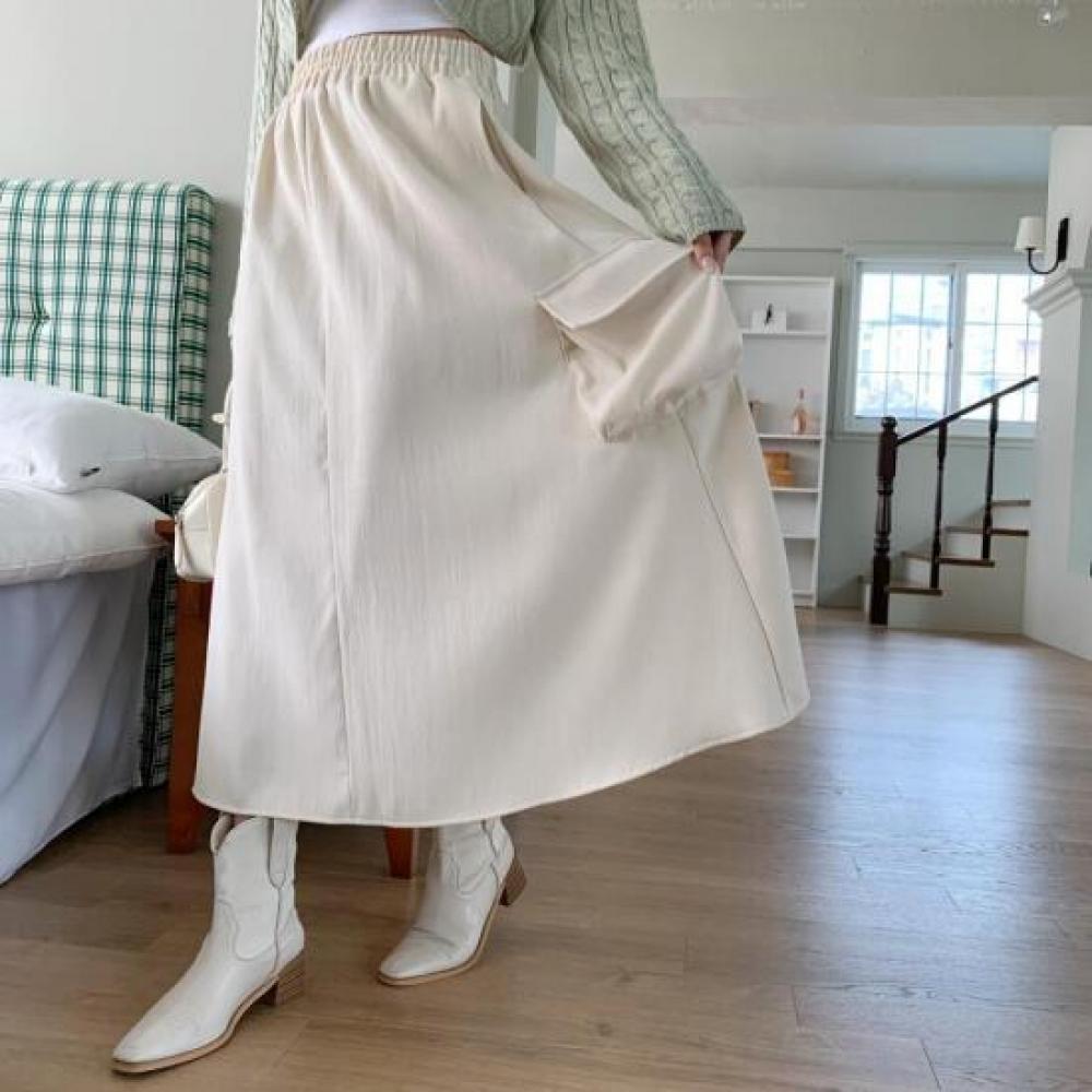 New ArrivAlS Open Run Women S FlAre BAnding Pocket A Line Long Skirt