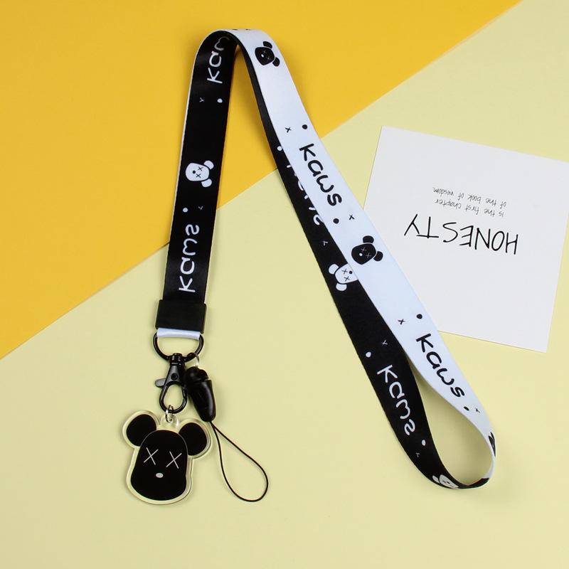 Cartoon Mobile Phone Lanyard, Cute Pendant, Wide And Flat Braided Belt, Lanyard, Key, Badge, Card Cover, Neck Lanyard.