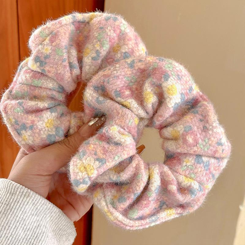 Мягкая плюшевая резинка для волос высокого качества Sweet Girl: Кольцо для волос в виде толстой кишки для женщин - головной убор на осень и зиму