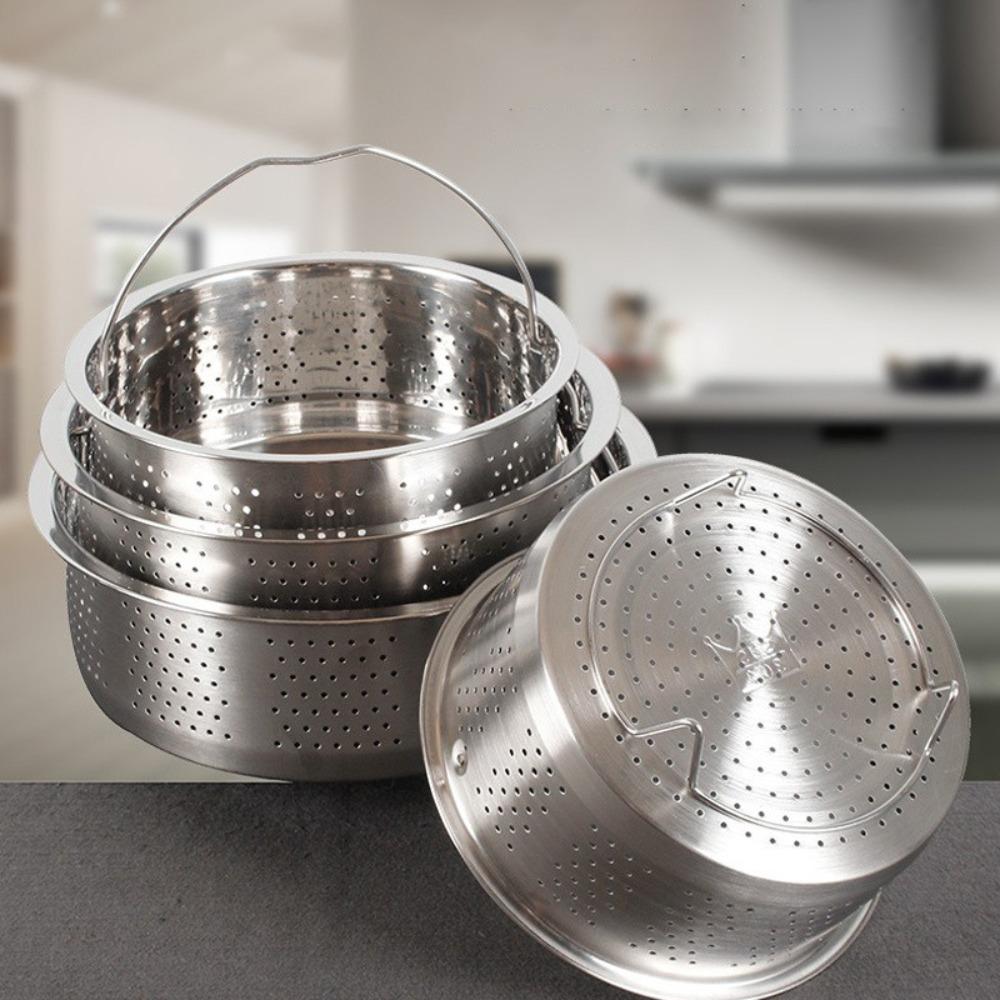 With Handle and Stand Steamer Basket Fine Mesh Rices Washing Drain Basket Rice Cooker