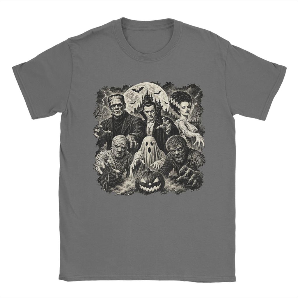 Halloween Frankenstein Monsters T Shirt Summer Vintage Tshirts Cotton Leisure Tshirt For Unisex Shortsleeve Design Clothes