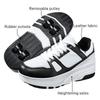 Four Wheel Roller Shoes Boys Girls Walking Shoes Casual Outdoor Sports Slide and Shrink School Students Pulleys Shoes Sneakers