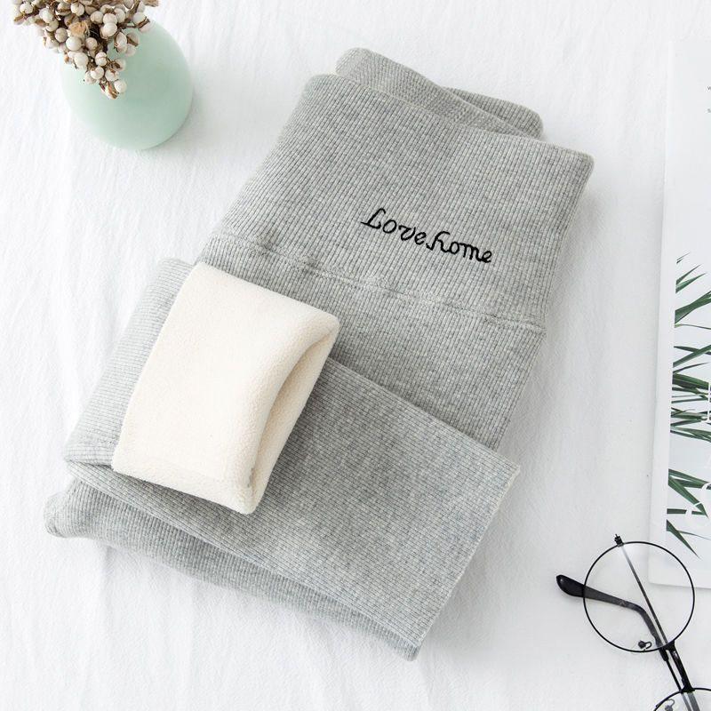 Женские осенне-зимние леггинсы DuoRong с плюшевой подкладкой - Толстые, Утягивающие, Защищающие талию, Вышитые, Защищающие от холода, Теплые хлопковые штаны