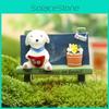 Dog Cartoon Cute Flower Bench Reading Scene Model Ornament For Props Shooting