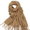 Warm Tassel Shawl Autumn and Winter Solid Color Cashmere Scarf Winter Solid Color Wool Scarf for Men and Women