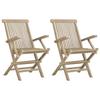 VidaXL Chaises de jardin pliantes 2pcs gris 56x61x89cm bois de teck 362764