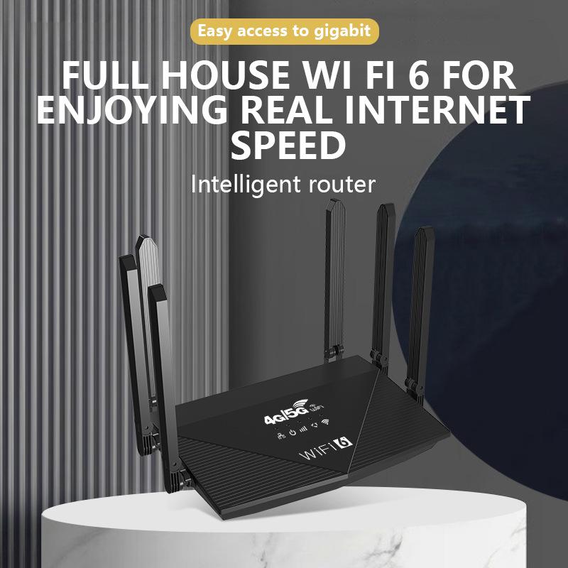 WR910 4G LTE WiFi6 Router with 6 Antennas and Single Port for Southeast Asia, Russia, Middle East, and Europe