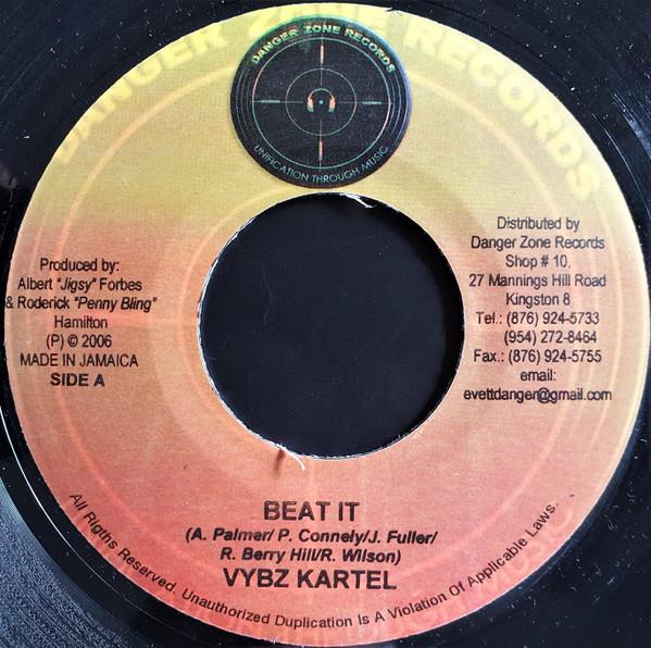 7inch Record VYBZ KARTEL / KIPRICH - Beat It / Do Suh NONE Danger Zone Rec 2006 Jamaica Reggae, Ska & Dub Used