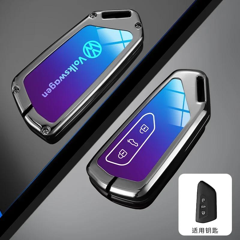 New Zinc Alloy Style Car Key Case Cover Shell Fob Holder For VW Volkswagen Golf 8 ID.3 ID.4 MK4 MK8 2022 2021 GTI R Accessories