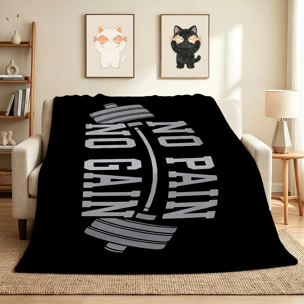 No Pain No Gain Flannel Blanket Throw Blanket Soft Warm Sofa Bed Camping home Decor Unique Christmas Gift C926353