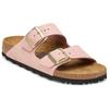 Birkenstock Сандалии Arizona из замши с открытым носком и двойной пряжкой, унисекс, розовые 1027651