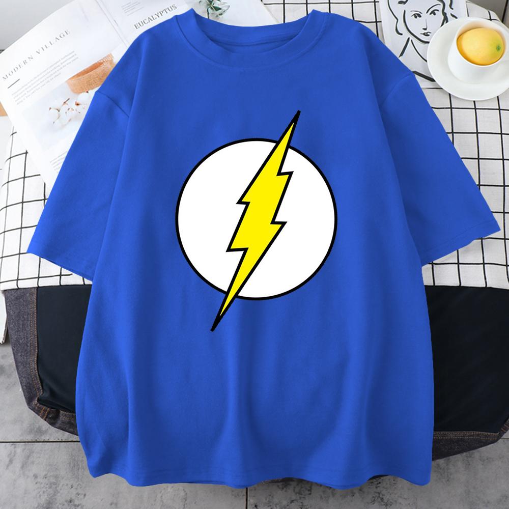 The BIG BANG Theory T Shirt The Lightning Print T-Shirt For Men Cotton Oversized Clothing Casual Street Short Sleeve Soft Tees