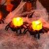 12pcs Halloween Spider LED Electronic Candle Light Black Decoration Lamp Holiday Home Party for Yard Haunted House Decor