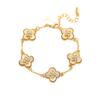Fashionable Clover Bracelet Hand String Copper Gold Plated Lucky Flower Micro Inlaid Zircon Exquisite Hand Jewelry