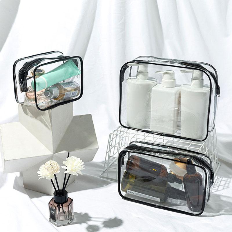 Transparent Toiletry Bag Travel Portable Toiletry Storage Bag Travel Cosmetic Bag Storage Bag Large Pocket and Zipper Closure