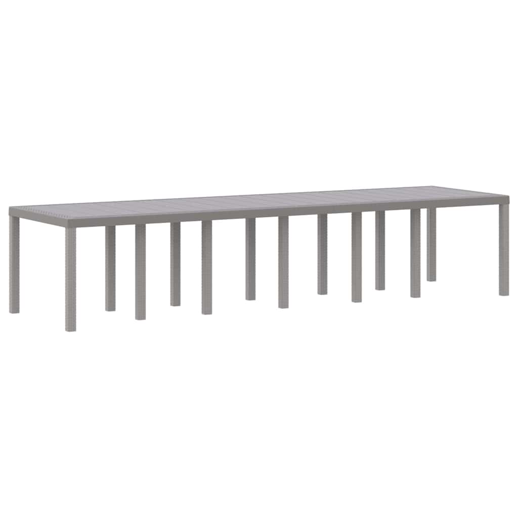 Garden Table Light Grey 350 x 100 x 74 cm Poly Rattan
