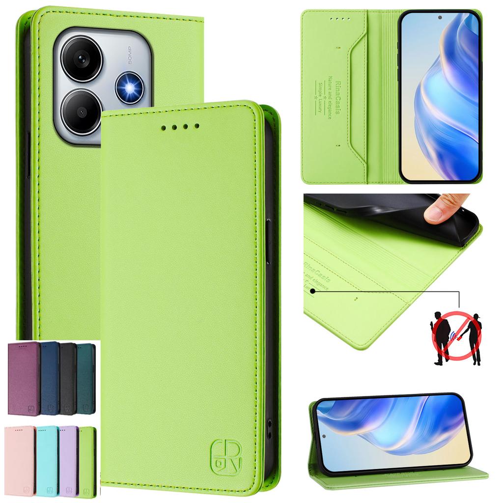 Для Redmi All Series! Премиальный чехол-кошелек из искусственной кожи, ударопрочный и с блокировкой RFID. Для Redmi Note 8,9,10,11,12,13,14, Redmi 8,9,10...