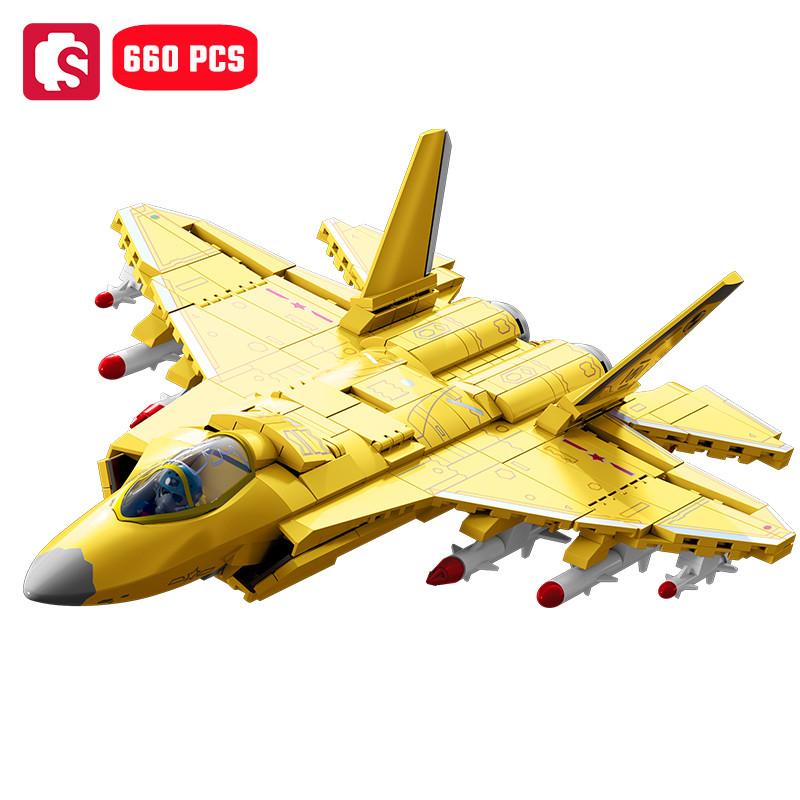 SEMBO Сборный истребитель-носитель Строительные блоки MOC Модели вооруженных самолетов Наборы для сборки самолетов Игрушки и подарки для мальчиков
