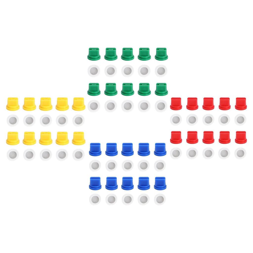 10 шт. Плоские веерные распылительные насадки для замены с фильтрующими уплотнительными кольцами 110° для