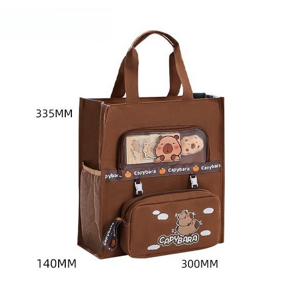 Сумка для репетиторства начальной школы, пенал, холщовая сумка для хранения файлов, учебная сумка, простая холщовая сумка Capibala для репетиторства, большая вместительная сумка