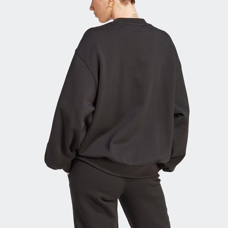 adidas Originals SS23 Толстовка Adicolor 70-х годов в стиле ретро с тремя полосками и свободным кроем, женские топы черного цвета IK7869