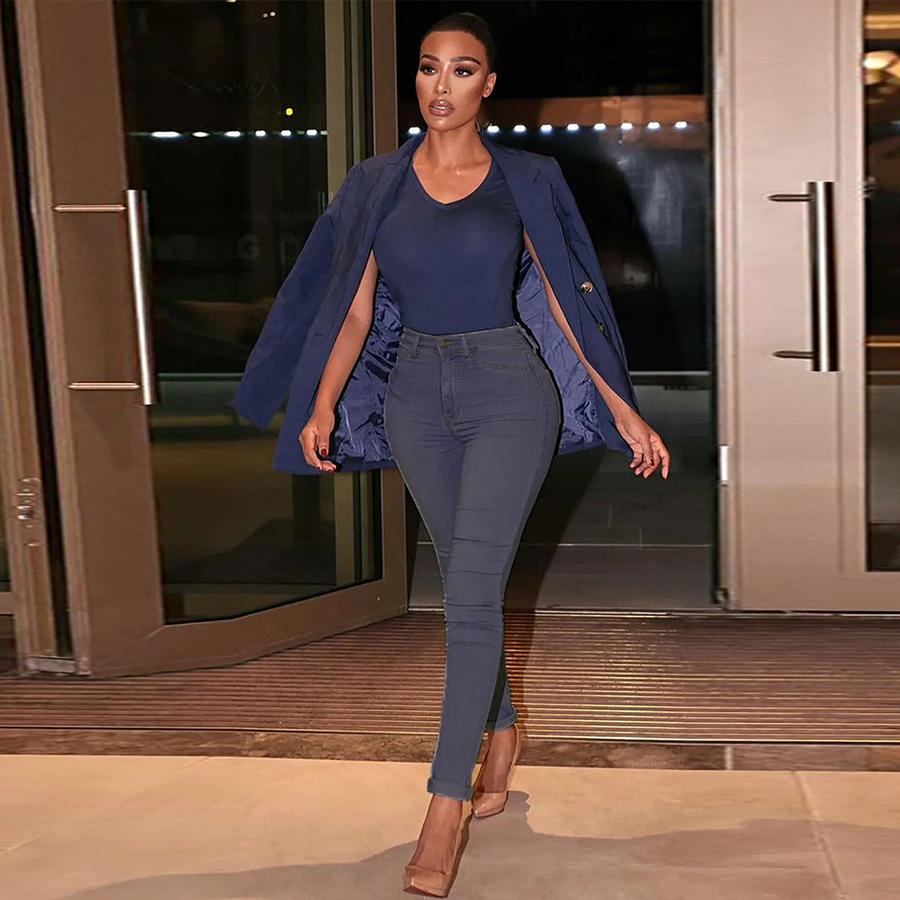 Сексуальные облегающие джинсы импортные большого размера джинсы в ветреном стиле женские брюки-карандаш эластичные в стиле Ins