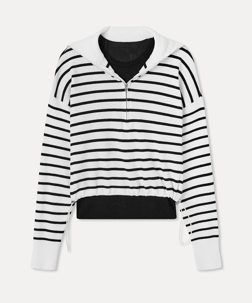 MIXXO Half-Zip Striped Pullover Re Kag223T_Miwkag45Qt