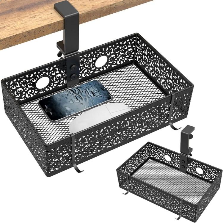 Органайзер для хранения под столом, металлический зажим под корзиной для ящика рабочего стола (Фиксированный стиль)