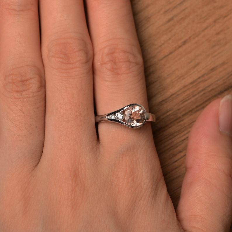 Женское розовое кольцо с морганитом и драгоценным камнем из стерлингового серебра 925 пробы, массивное кольцо для помолвки и свадебной одежды