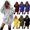 Autumn and Winter Fashion Women's Solid Color Pullover Hooded Loose Fleece Sweater