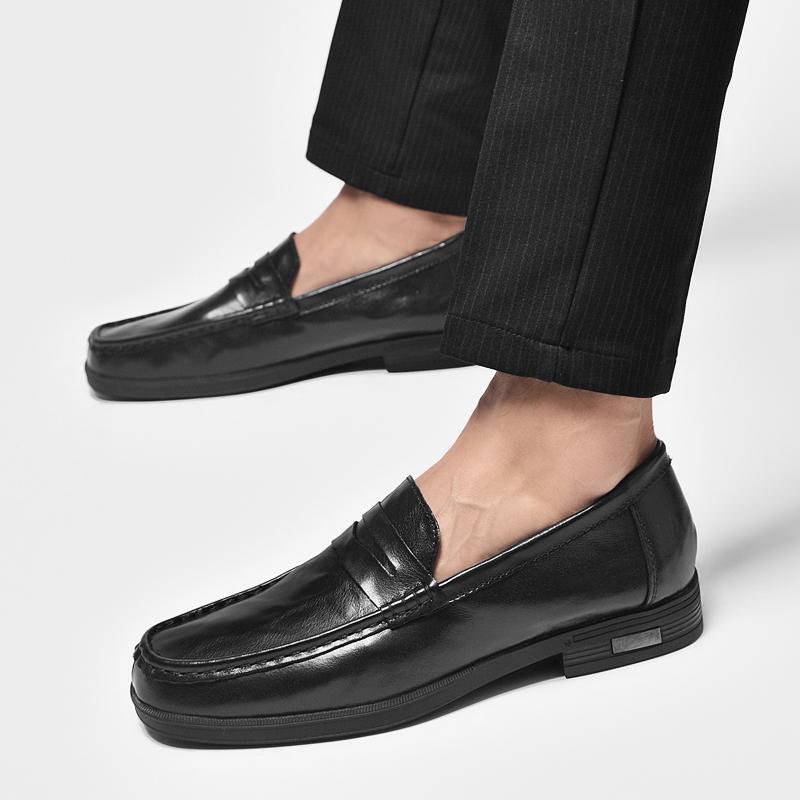 Fashion High Quality Brand Men's Genuine Leather Casual Shoes Classic Brown Men's Business Formal Shoes Soft Soled Comfortable Loafers