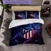 Atletico Madrid Pattern 3 Pieces Bedding Set Soft Microfiber Duvet Cover with Pillow Cases for Bedroom