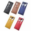 Open Pocket Cutlery Pouch PU Leather Silverware Pocket Durable Flatware Sleeve  Protective Storage