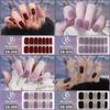 1PC (included 14 Small Stickers) Bake Free Gel Nail Enhancement Sticker Waterproof and Durable 3D Nail Wraps Sticker Solid Color Onion Powder