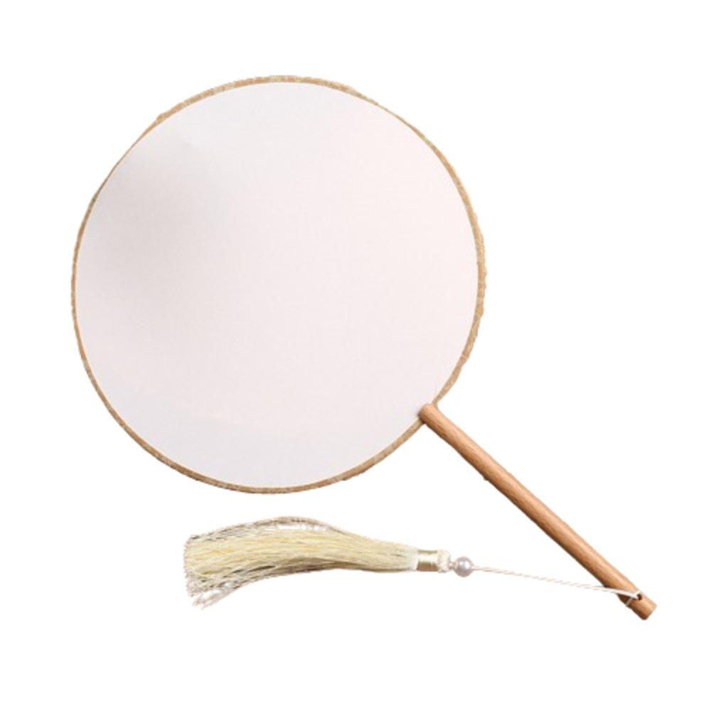 Вышивка Пустой Круглый Ручной Веер Китайский Стиль Деревянный Шелковый Ручной Веер Веер для Танцев Аксессуары для Ханфу