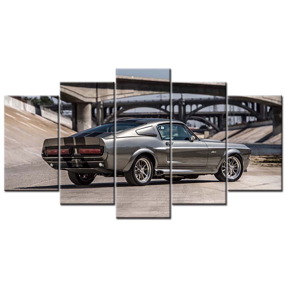 Canvas Painting Wall Art 5 Pieces Mustang GT500 Eleanor Muscle Car Pictures Prints Vehicle Poster Home Decor