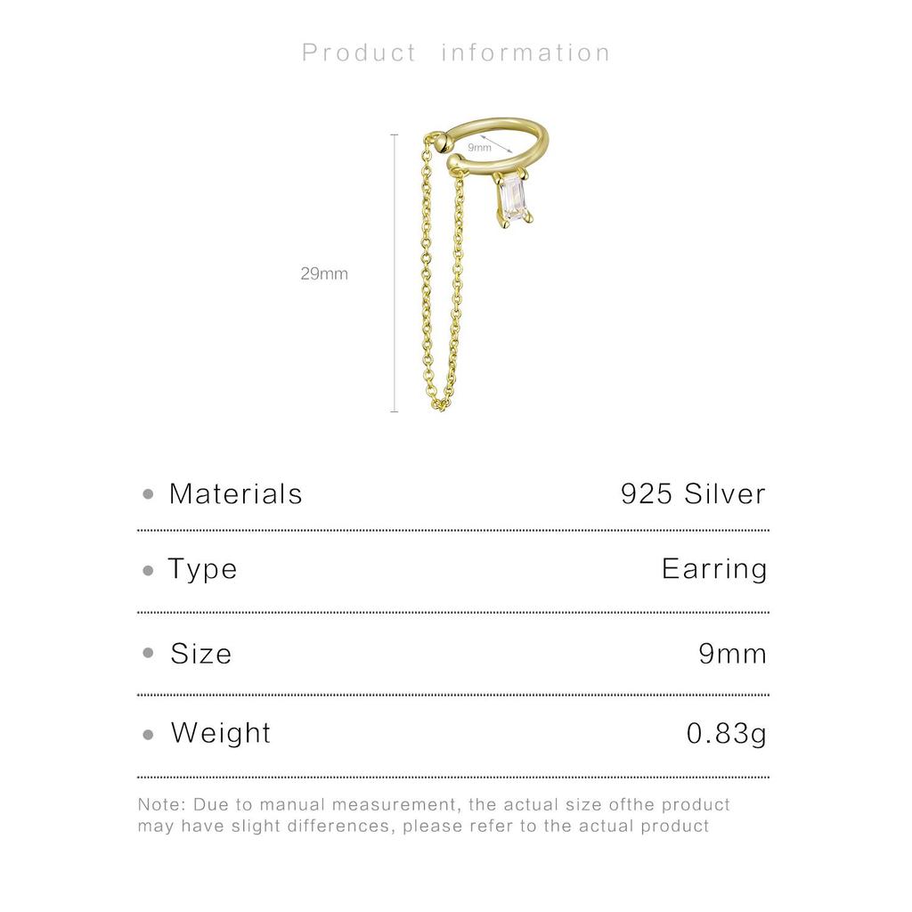 ANDYWEN 100% стерлингового серебра 925 пробы, золотые серьги-манжеты для ушей, серьги-цепочки, зажимы для сережек, циркон, фианиты, свадебные украшения, вечерние в стиле рок-панк