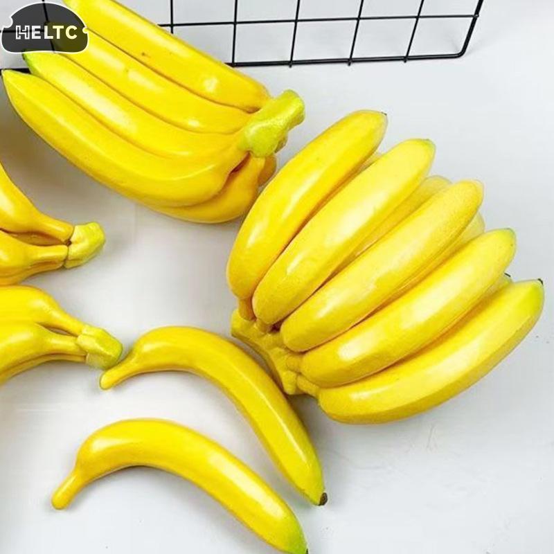 1 шт. Пластиковый искусственный банан Декоративный пластиковый поддельный фрукт Реалистичный дисплей Симуляция банана Для свадебного рождественского декора