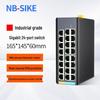 Industrial Ethernet Switch with Fiber Optic Transceiver - Gigabit, DIN Rail, 2/4/8 Optical and 5/8/16/24 Port Options