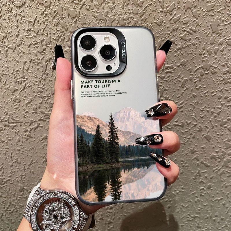 Лазерный чехол для телефона с изображением гор, моря и пословицы для iPhone 16 15 14 Pro Max Plus 17 Pro Max 13 12 Mini 11 Pro Max Чехол Fundas