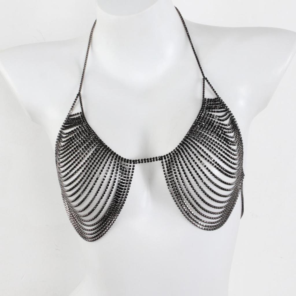 European & American Rhinestone Tassel Bikini Body Chain for Women