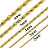 Stainless Steel Rope Chain Gold 18"-24" Men Women Necklace 2/3/4/5/6/7mm