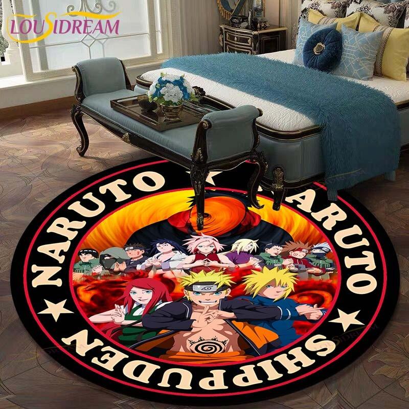 Круглый ковер с рисунком Наруто для гостиной, детский коврик, напольный коврик, коврик для ванной, ковер для спальни, коврик для детской комнаты