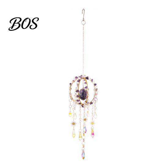 Nature Inspired Garden Decor Crystal Suncatcher Hanging, Ball Prism Rainbow Maker Pendant Birthday Gift for Her Patio Backyard Car Home Indoor Outdoor