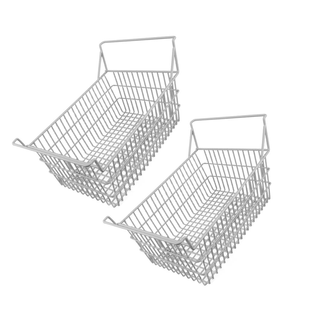 2pcs Freezer Baskets for Chest Freezer Household Wire Storage Basket Bins Organizer with High Low