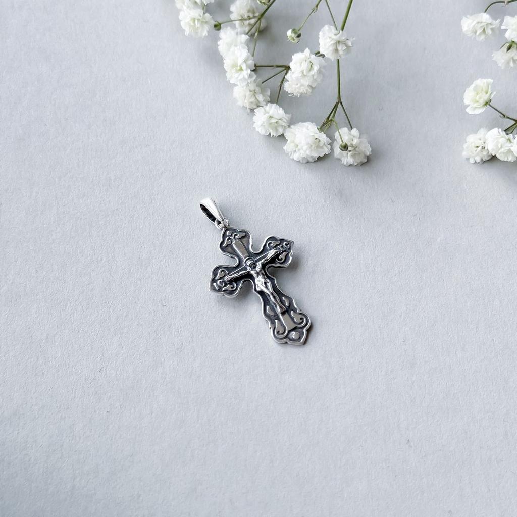 Серебряный крестик без камней (2156796)