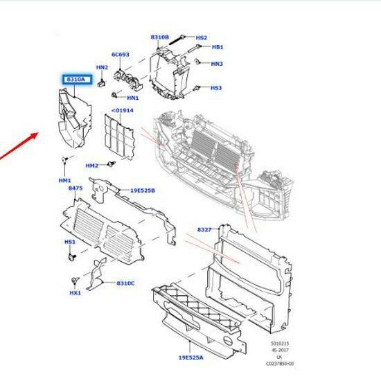 LR038054/LR038055 Передняя решетка интеркулера для Land Rover Range Rover 2013 года, модель Executive